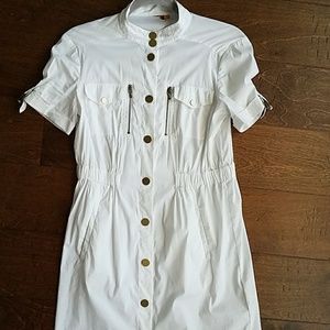 Tory Burch white dress s 2 w gold embellishments